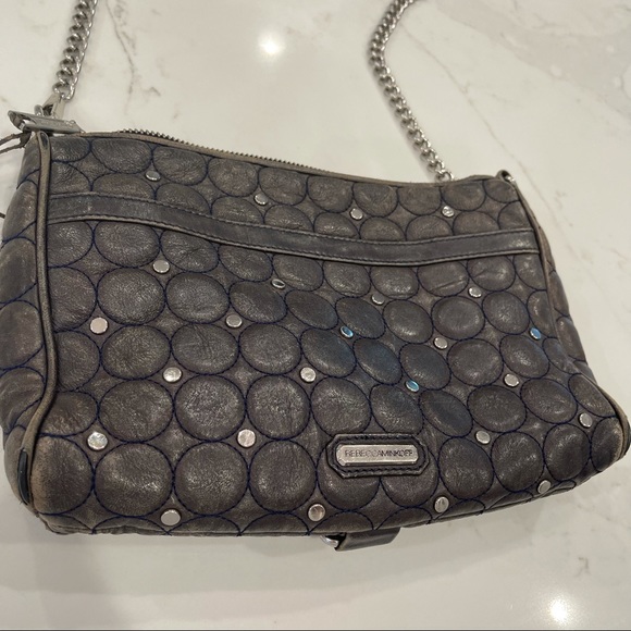 🎉HOST PICK🎉 Rebecca Minkoff navy & silver studded purse - Picture 7 of 13
